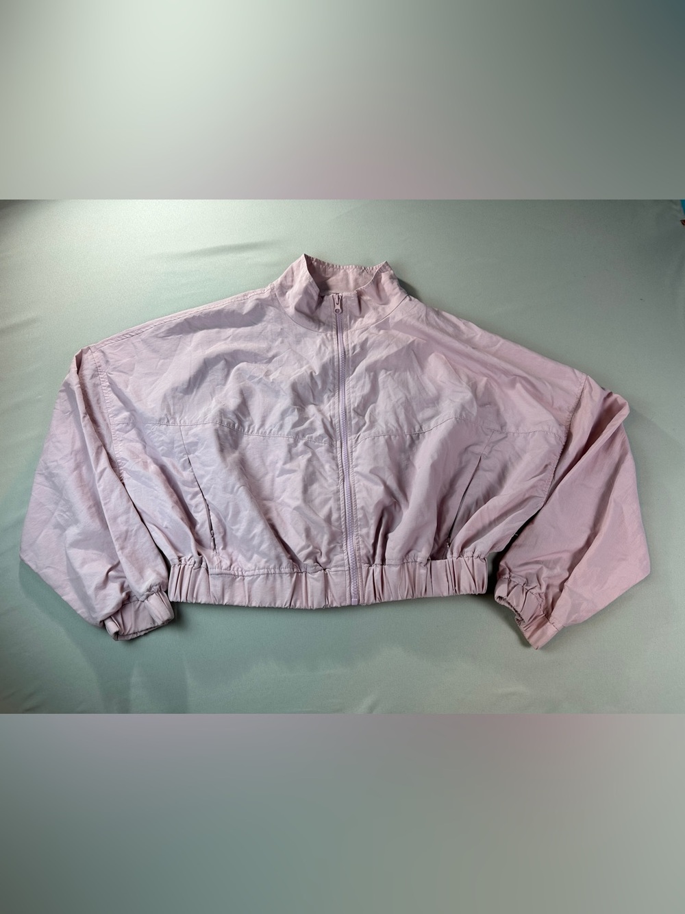 Aeropostale Light Pink Cropped windbreaker jacket medium Zipper Pockets